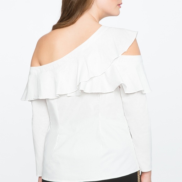 Asymmetric One Shoulder Ruffle Top - Picture 2 of 2